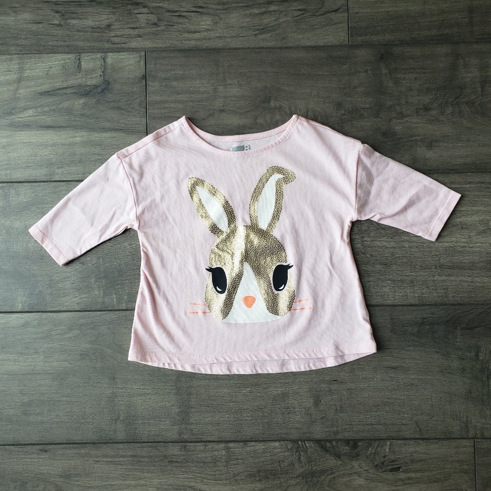 NWOT 3T Spring / Bunny 3/4 Sleeve Shirt Crazy 8